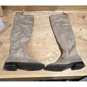 Charlotte Russe over the knee faux suede taupe Flat heel boots size 6 Thigh High